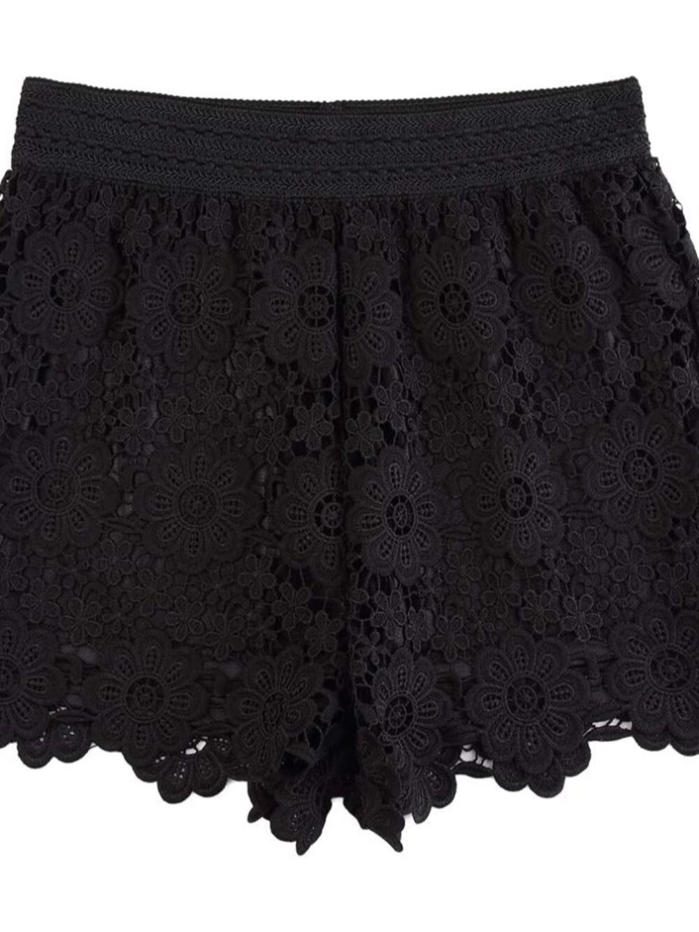 Women's Sexy Short Inseam Elastic High Waisted Summer Beach Crochet Lace Shorts